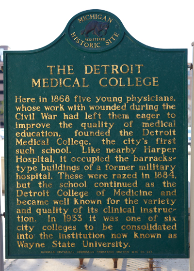 Detroit Medical College MI Historic Marker